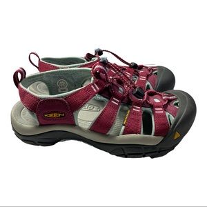 Keen Newport H2 All Terrain Raspberry Red Water Hiking Bungee Cord Sandals SZ:7